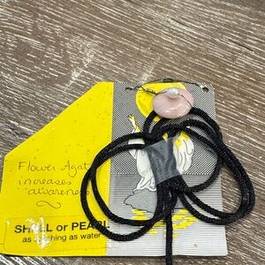 Pink Flower Agate Pendant Necklace